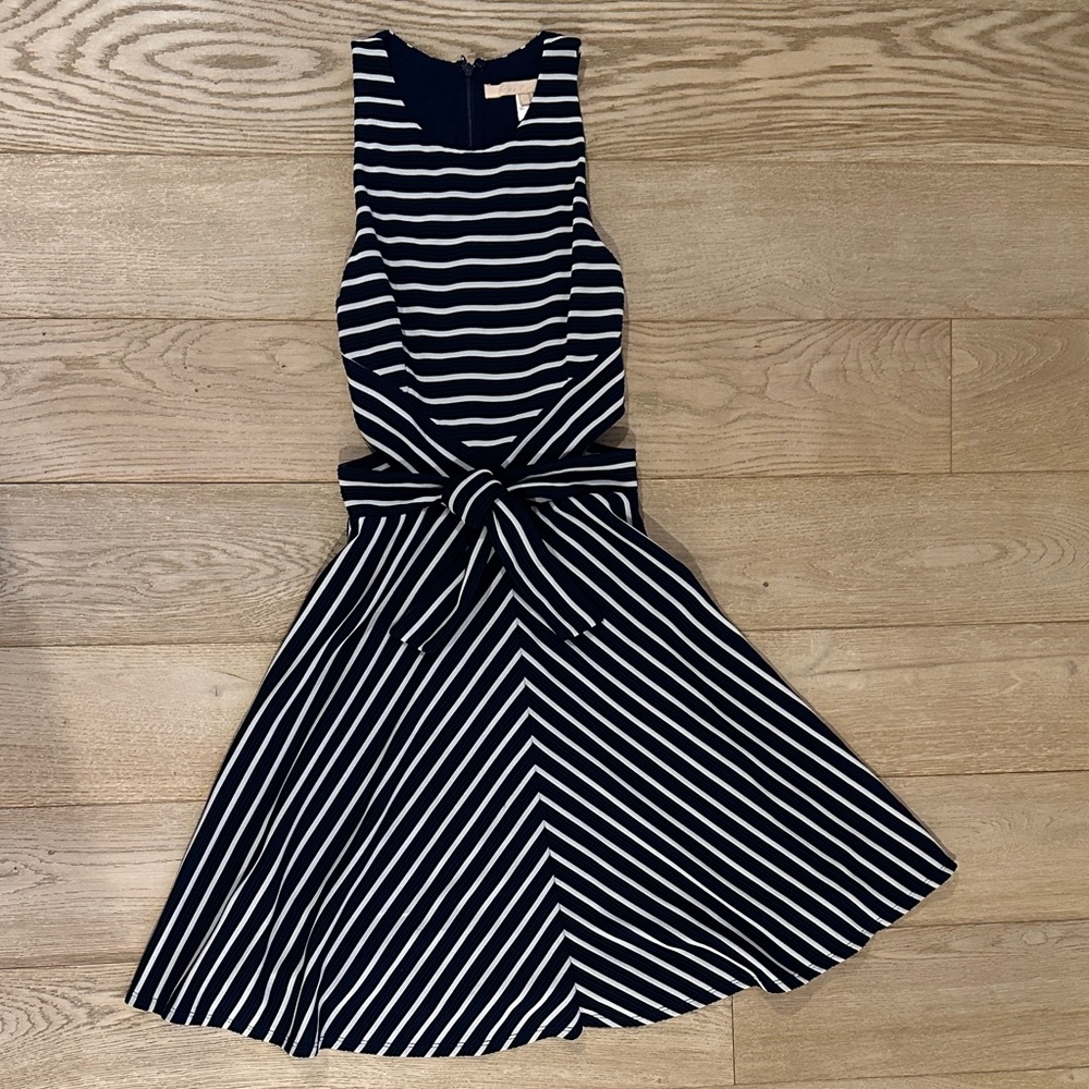 Hutch Navy and White Striped Mini Dress